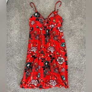 Planet Gold Red Floral Dress